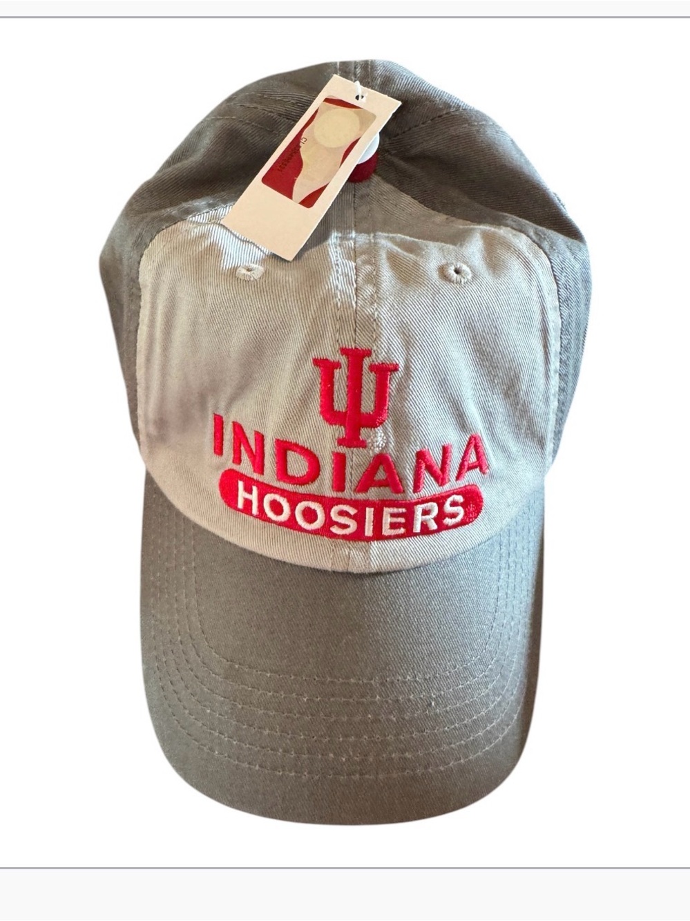 Indiana Hoosiers Red Logo Gray Cap